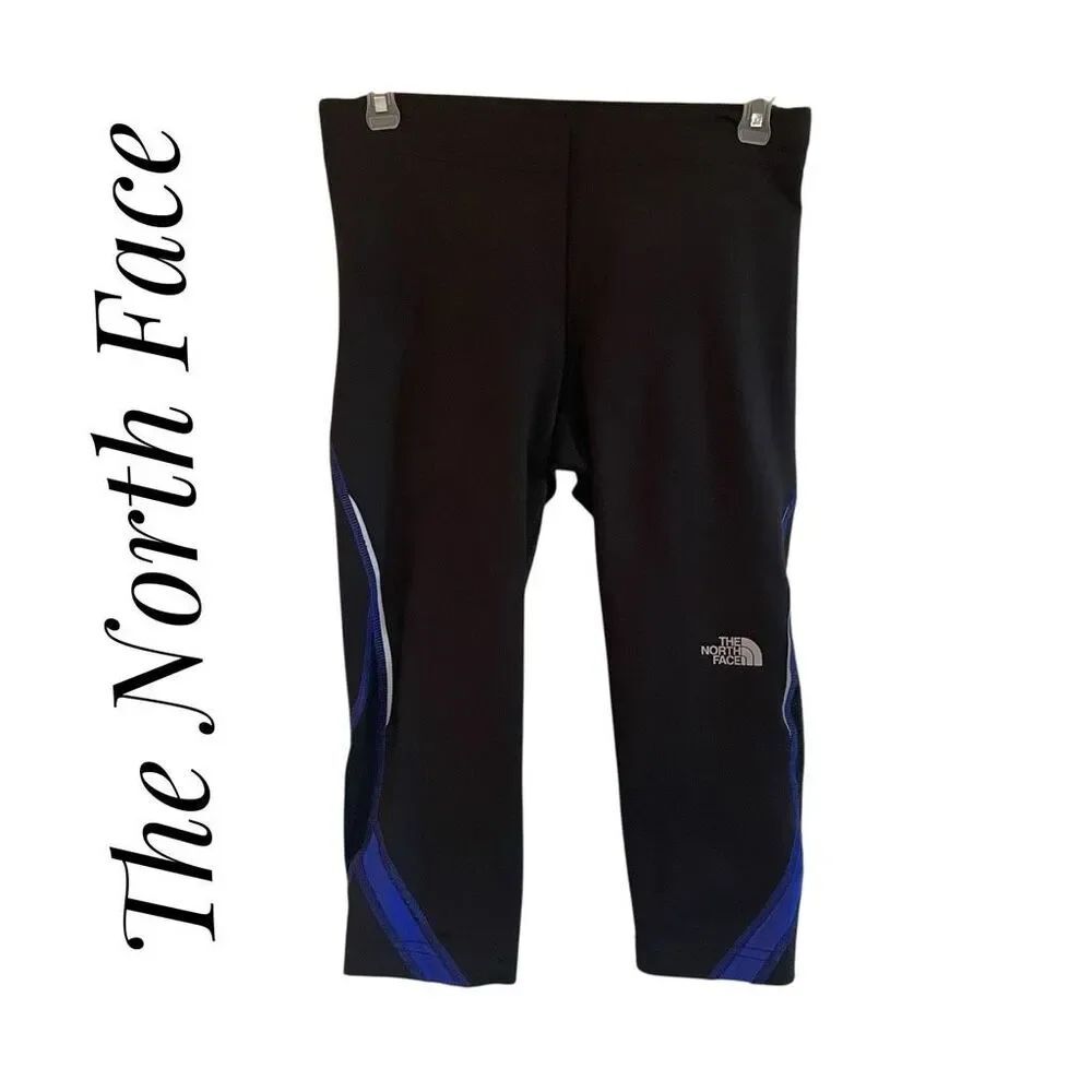The North Face Small Athletic Capris Cropped Leggings Black Blue